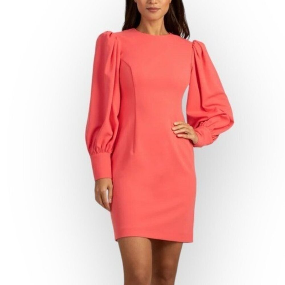 Trina Turk Incomparable Long Balloon Sleeve Dress Coral Pink Size 6